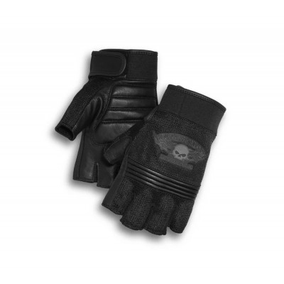 GLOVE-F/L.WINGED SKULL.BLK