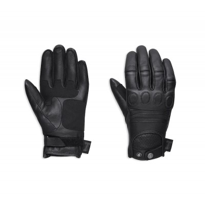 GLOVE-BL,F/F,1SKULL,LTHR,WO...